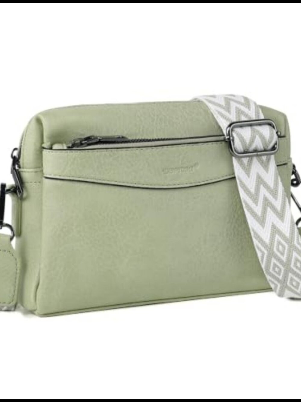 TANTOMI Womens Small Crossbody Bag Vegan PU Leather Triple Zip